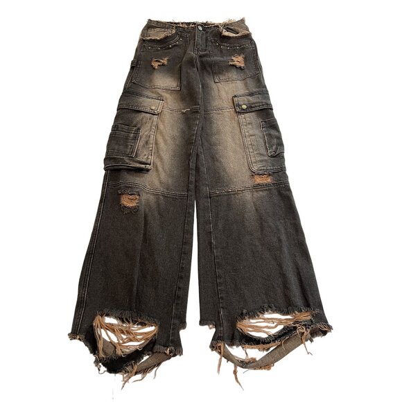 Jaded London Cadet Cargo Jean in Brown - Picture 1 of 3